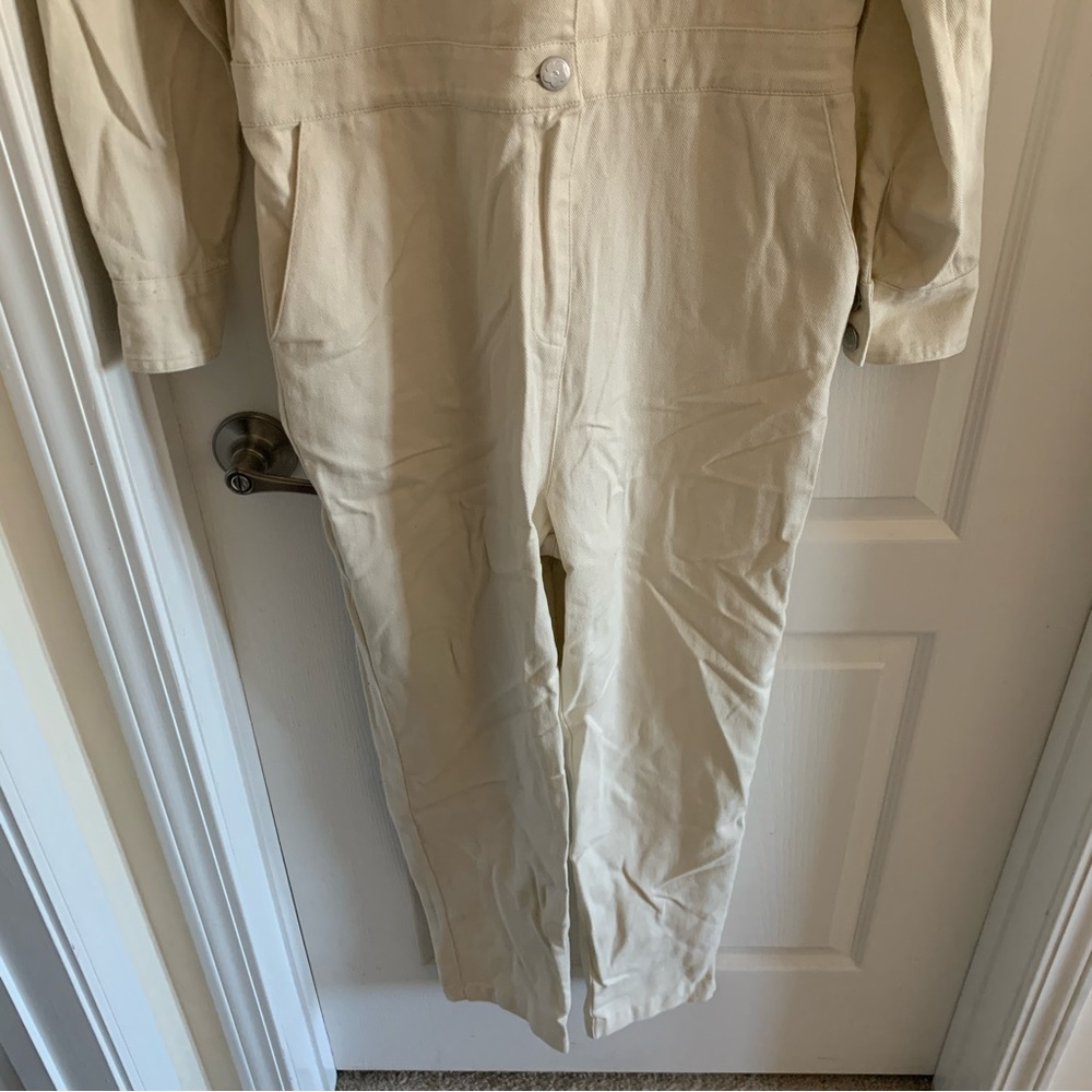 Women’s 2 SANDY LIANG x TARGET Cream Long Sleeve Jumpsuit Painter’s Boiler Suit - Picture 4 of 7